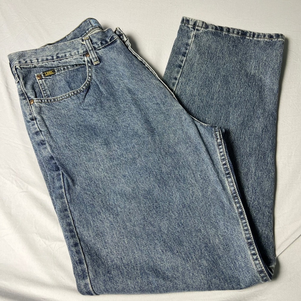 Lee Relaxed Fit Mens Jeans 38x32 Medium Wash Blue Cotton Denim 2055529